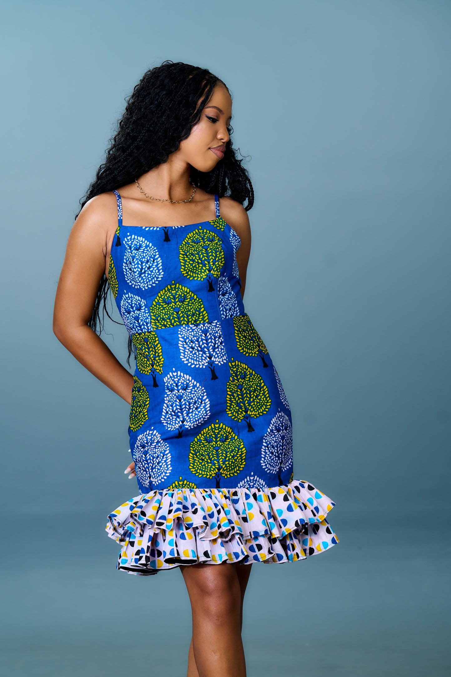 Spaghetti Khanga Dress